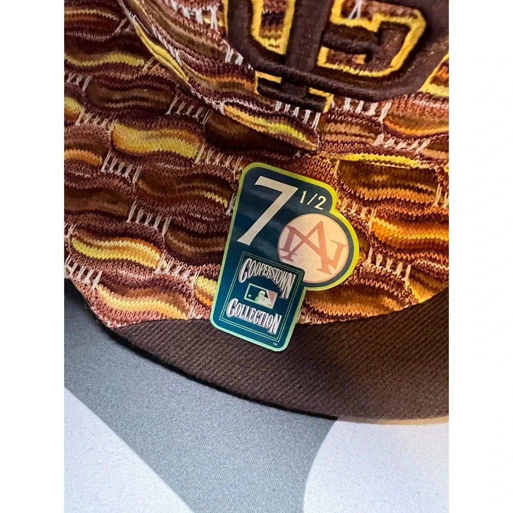 Vintage SF Giants‎ Hat Mens 7 1/4 Brown Knit Cooperstown Collection Fitted Logo